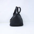 Hermes Black Clemence Picotin Lock MM Handbag