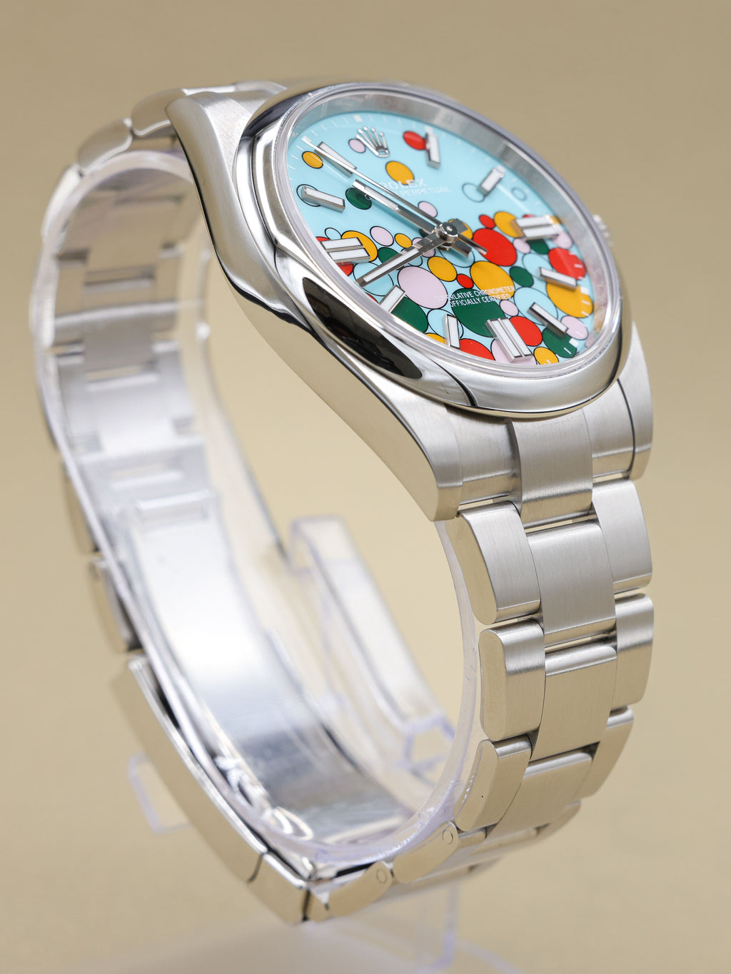 Rolex Oyster Perpetual 41 Celebration Turquoise Blue Celebration Dial on Oyster 124300 Complete 2023