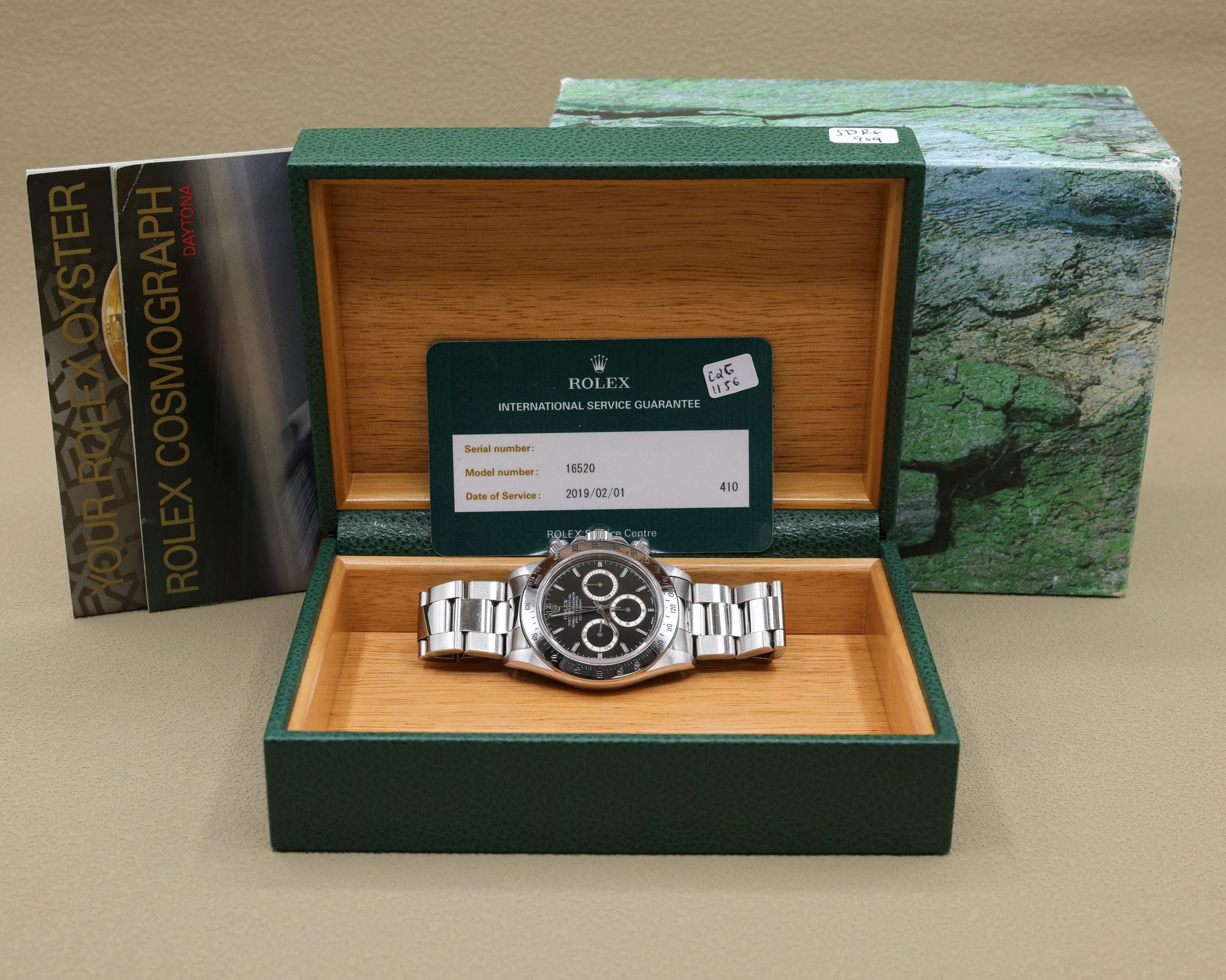 Rolex Daytona Zenith Black Dial on Oyster 16520 Service Papers and Box 2019