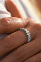 Emerald Cut Natural Diamond 18KT White Gold Eternity 3.68ct R-3675EC