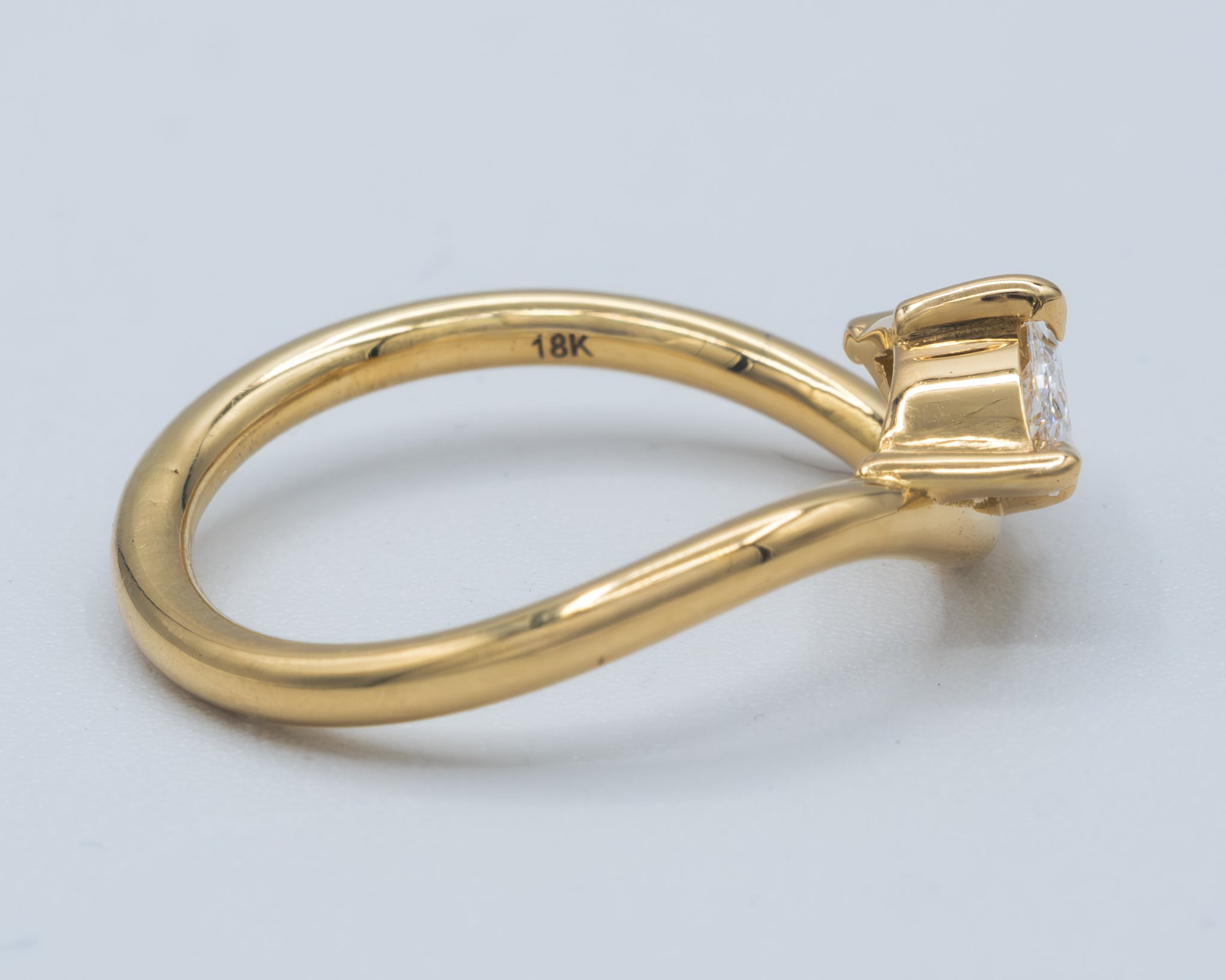 Yellow Gold Wavy Stack Ring Fashion Ring 0.5 cts.