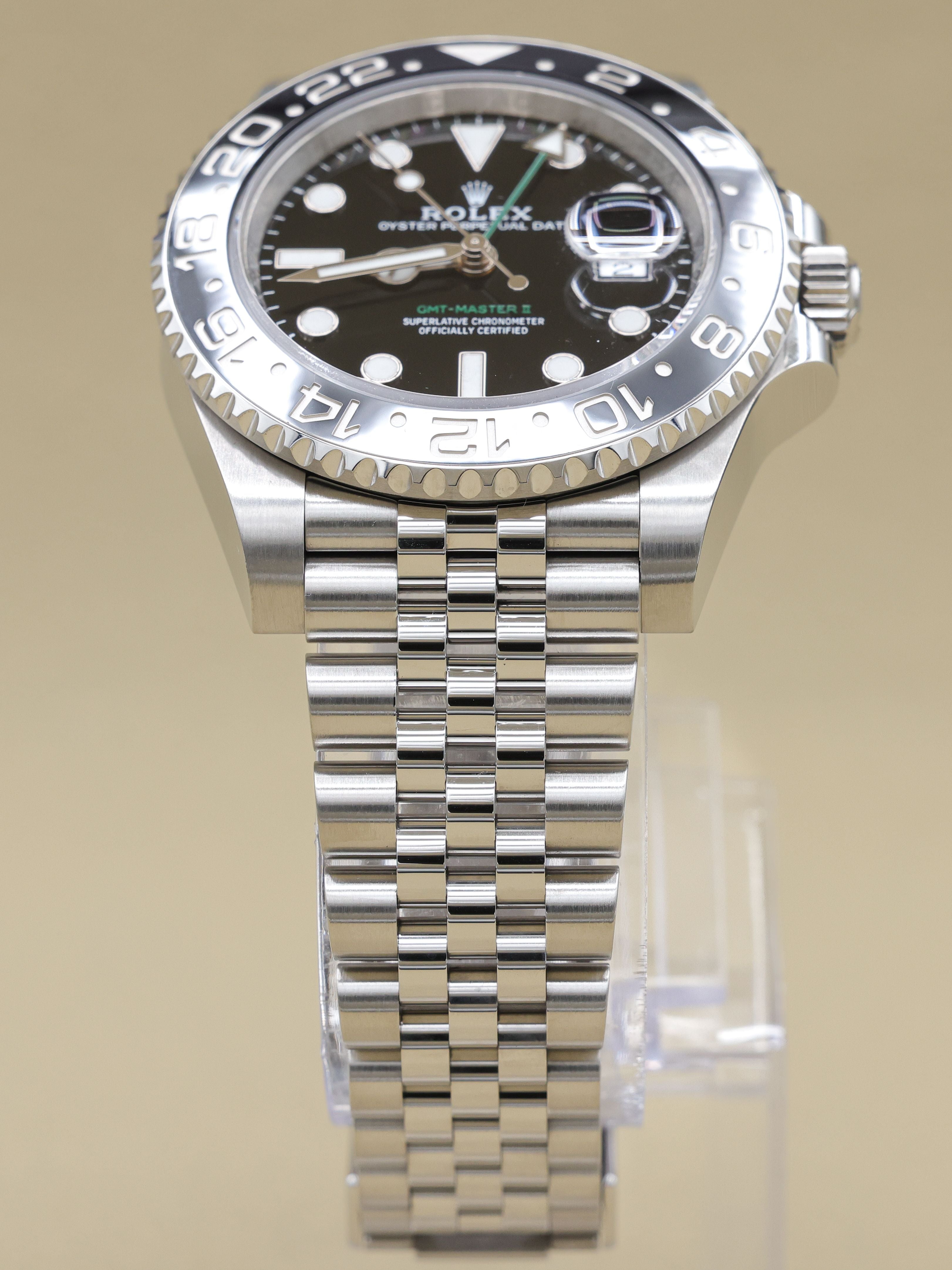 Rolex GMT-Master II Bruce Wayne Black Dial on Jubilee 126710GRNR Complete 2024