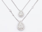 18K White Gold Pear-Shaped Diamond Drop Necklace 10ct N-275INV
