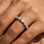 Pear Baguette & Round Diamond 18KT White Gold Ring 0.32ct R-13929A
