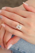 Two-Tone EMERALD SOLITAIRE GIA J VS2 Engagement Ring 8.88 cts.