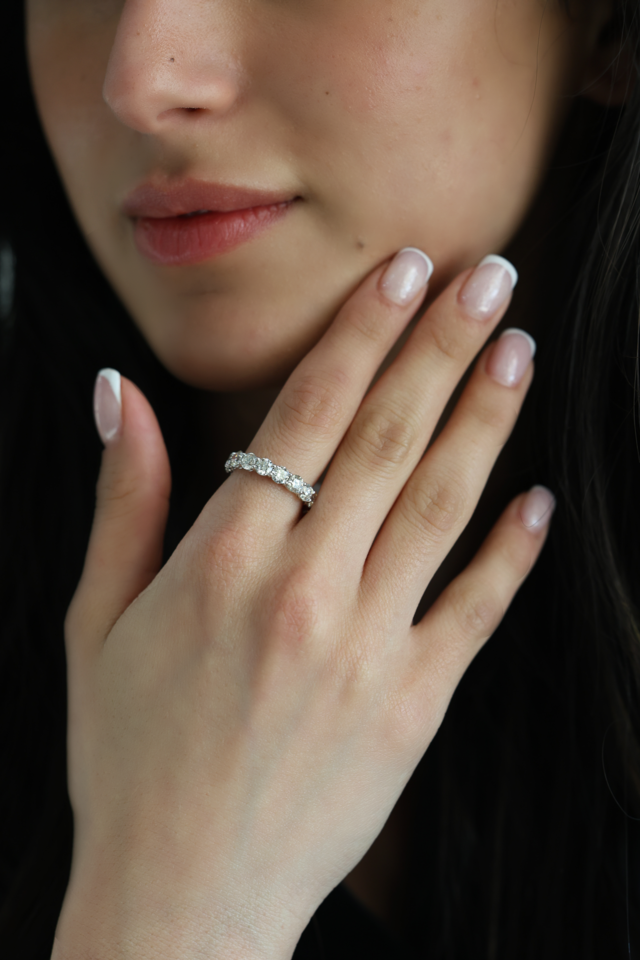 Round Natural Diamond Eternity Band 18KT White Gold 3.8ct R-380