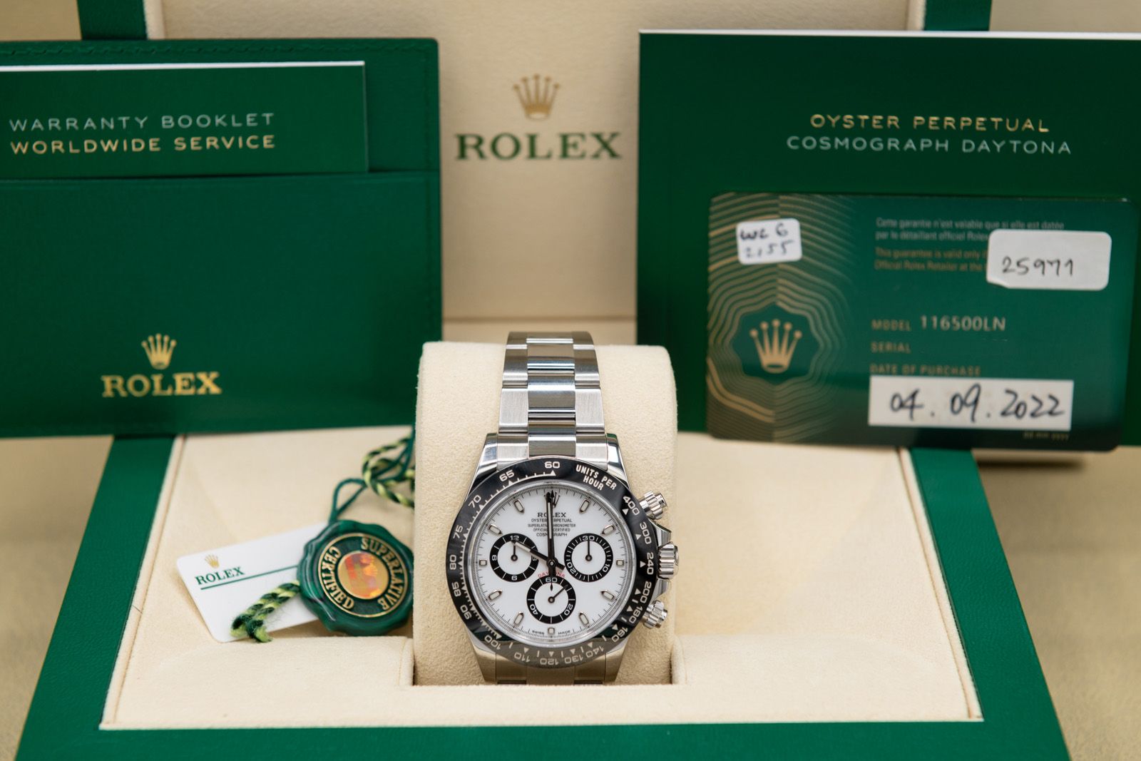Rolex Daytona "Panda" White Dial on Oyster 116500LN Complete 2022