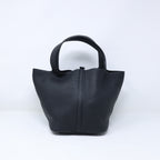 Hermes Black Clemence Picotin Lock MM Handbag