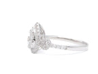 Pear Shape Invisible Set Diamond 18KT White Gold Ring 0.67ct R-67INV