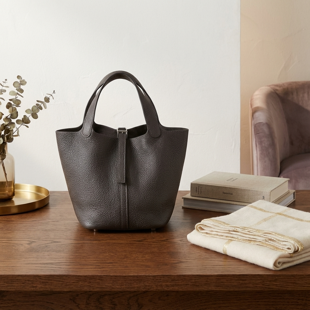 Hermes Dark Brown Taurillon Picotin