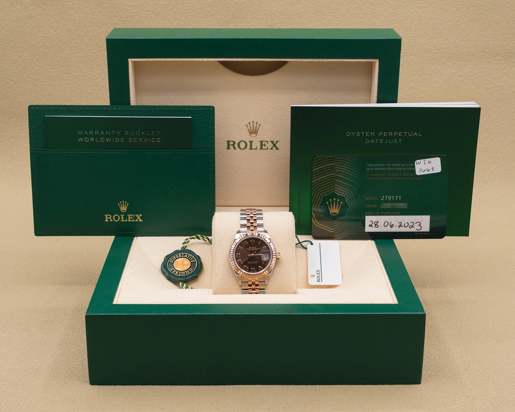 Rolex Datejust Lady Chocolate Roman Dial on Jubilee 279171 Complete 2023