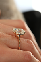 Cushion Diamond Solitaire 18KT Rose Gold Ring 8.03ct R-803CUR