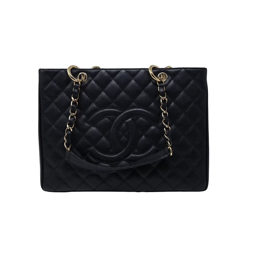 Chanel Quilted Grand Shopping Tote GST Black