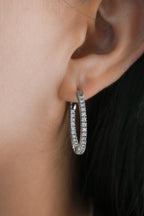 White Gold FLEXIBLE (1 YG -1 WG) 1.7 MM Hoops 1.15 cts.
