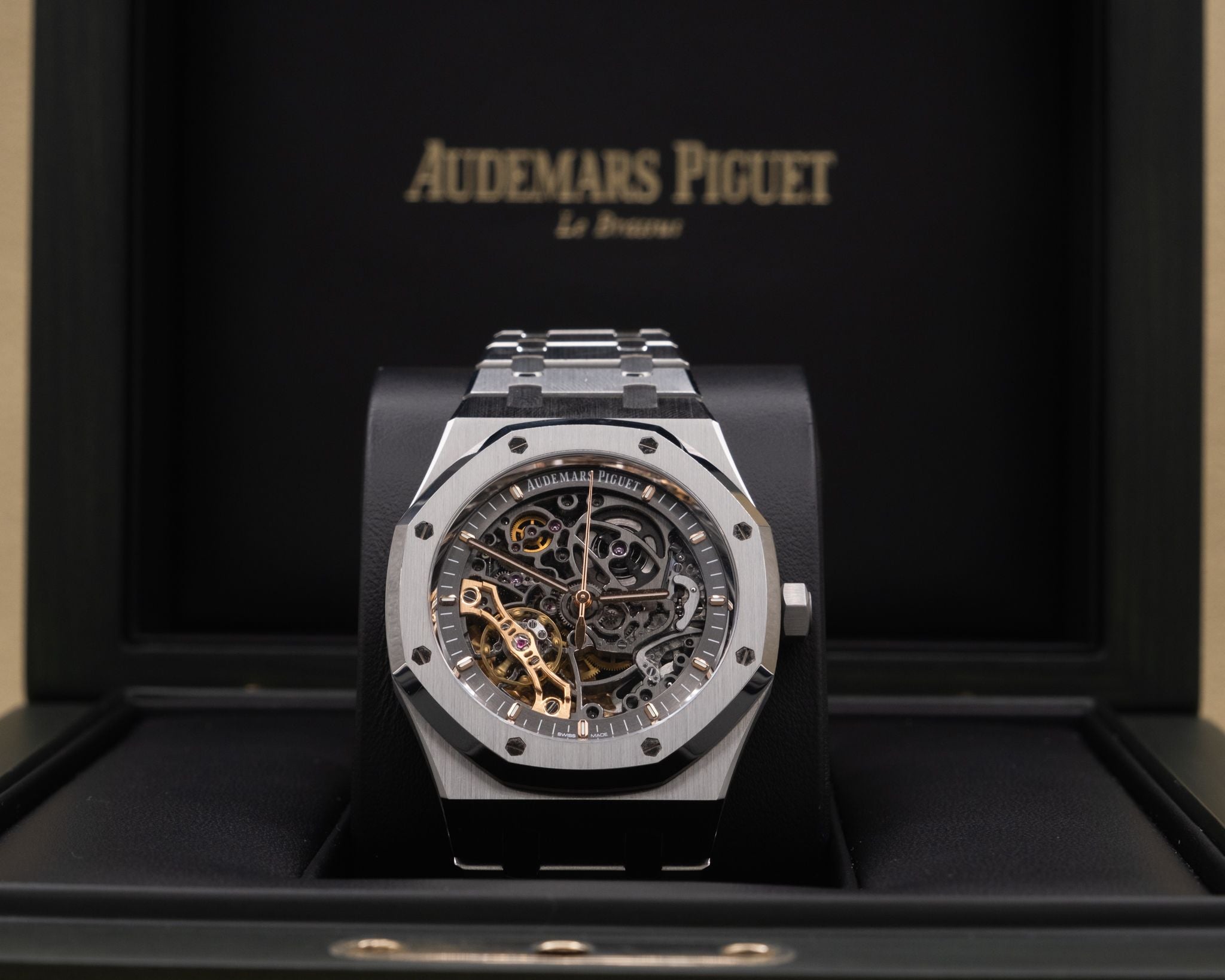 Audemars Piguet Royal Oak Double Balance Wheel Skeleton Dial on Bracelet 15407ST.OO.1220ST.01 Complete 2024