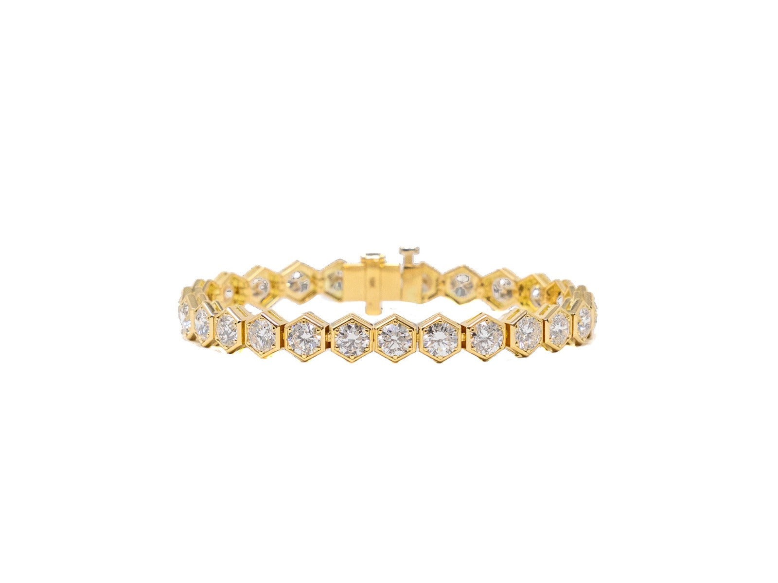 Elegant Hexagonal Link Tennis Bracelet, 13.00ct B-HEXB