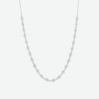 18K White Gold Round Natural Diamond Bezel Necklace 17.2ct P-468A