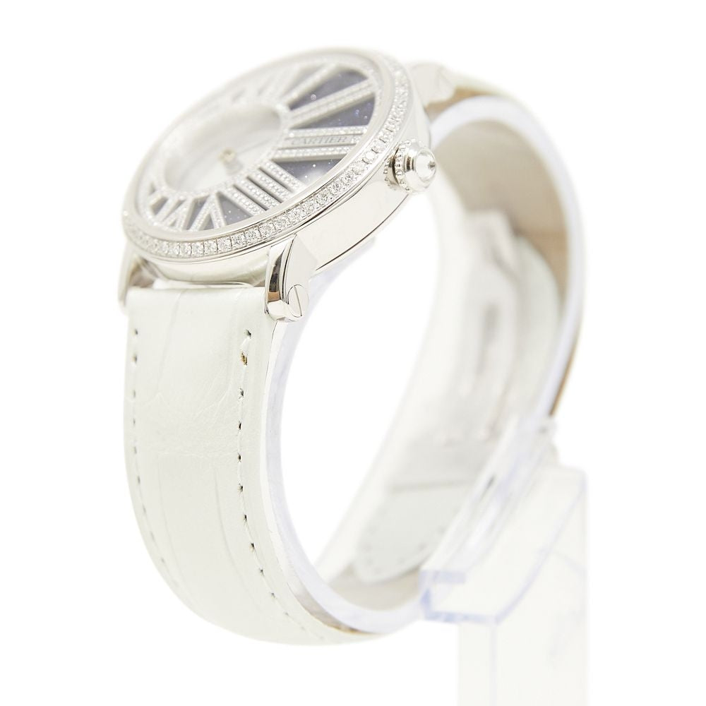 Cartier Rotonde de Cartier Mysterious Hour Blue Dial on White Croc HPI01197 Complete 2018