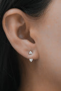 14kt White Gold Round Natural Diamond Jacket Earrings 0.23ctw E-9144