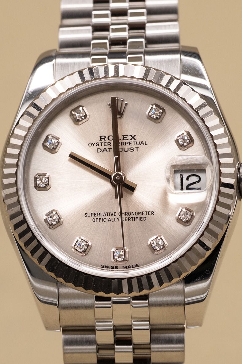 Rolex Datejust 31 Silver Diamond Dial on Jubilee 178274 Complete 2021