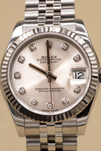 Rolex Datejust 31 Silver Diamond Dial on Jubilee 178274 Complete 2021
