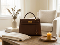 Vintage Hermes Kelly 32 Sellier Brown Handbag