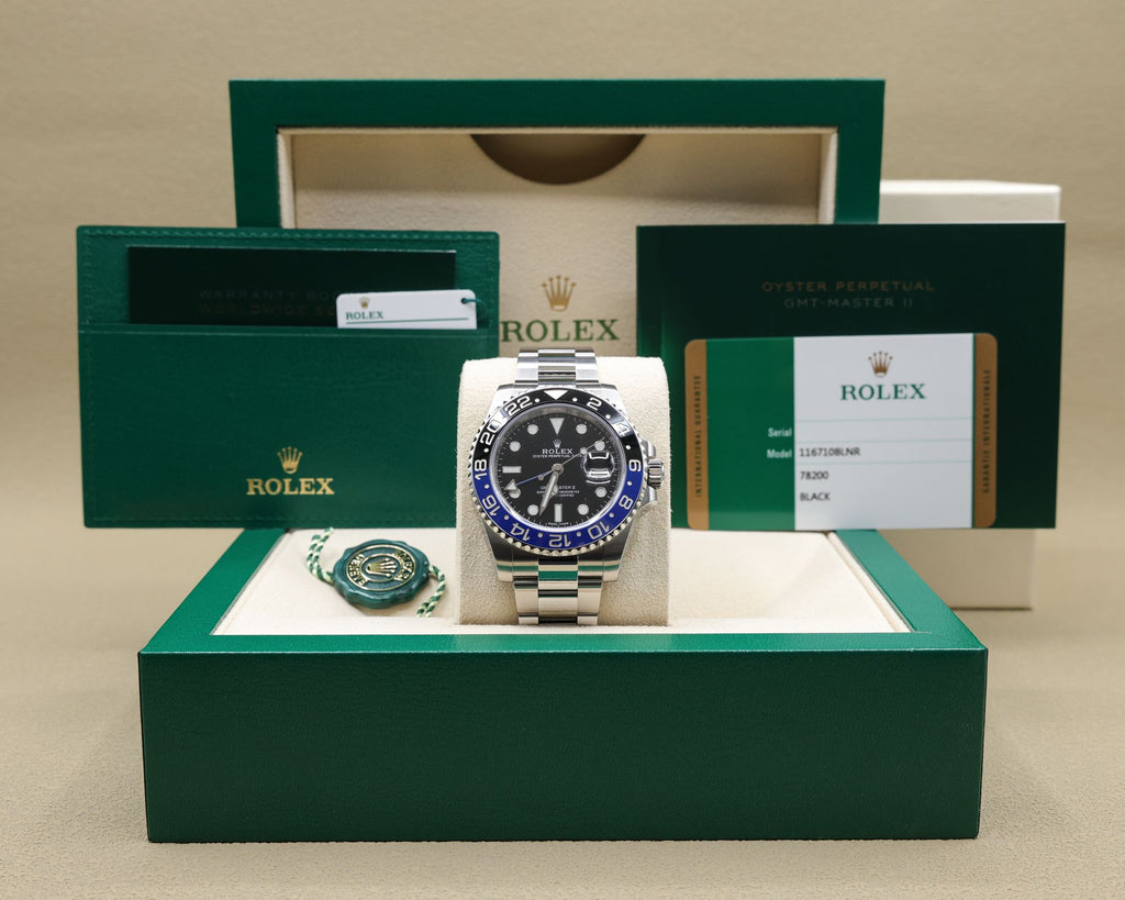 Rolex GMT-Master II 'Batman' Black Dial on Oyster 116710BLNR Complete 2018