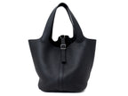 Hermes Picotin Noir Clemence Lock 22 MM Handbag