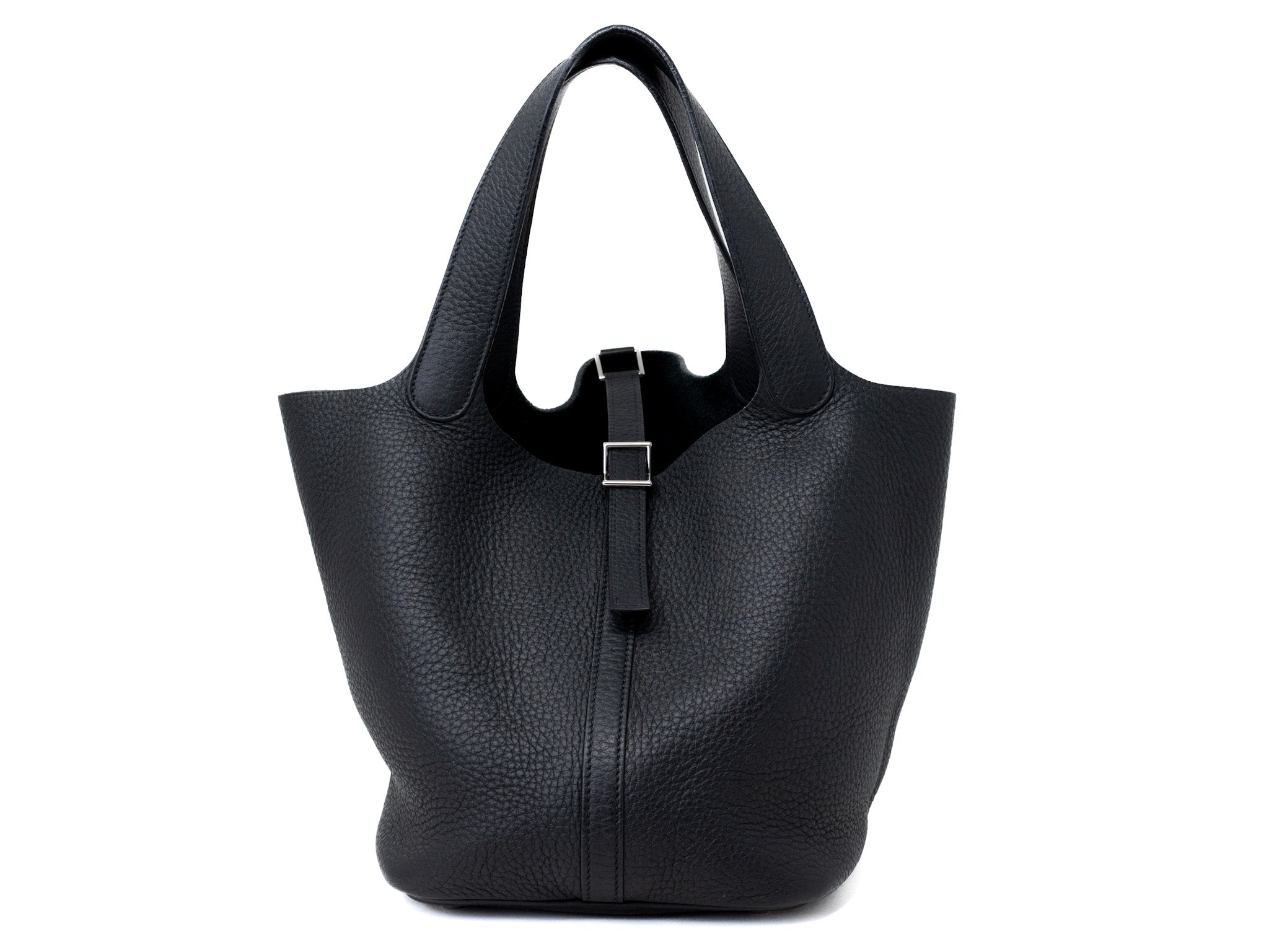 Hermes Picotin Noir Clemence Lock 22 MM Handbag