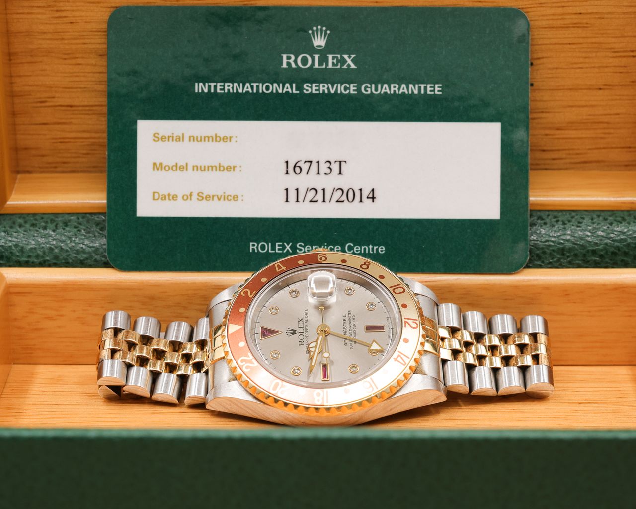 Rolex GMT Master II Serti Dial on Jubilee 16713 Complete 2005